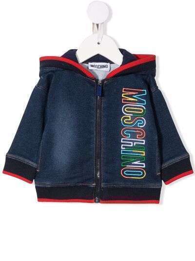 Moschino Kids джинсовая куртка с капюшоном