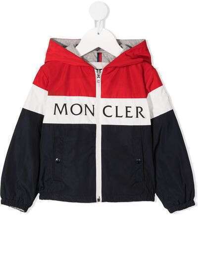 Moncler Enfant куртка в стиле колор-блок с логотипом