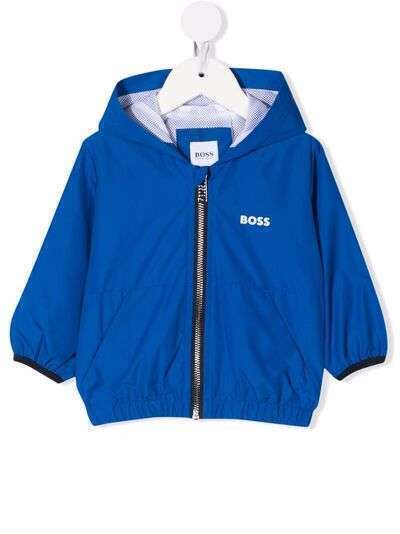 BOSS Kidswear легкая куртка с капюшоном и логотипом