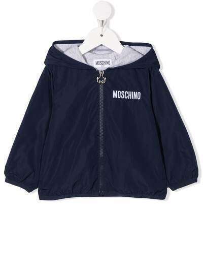 Moschino Kids logo-print hooded jacket