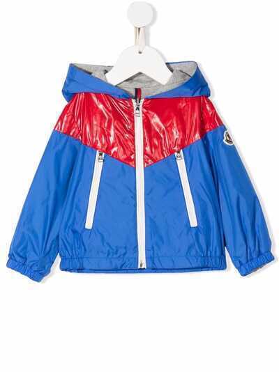 Moncler Enfant куртка с капюшоном и вставками