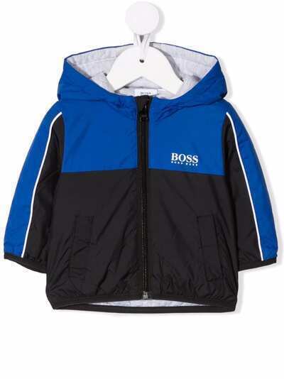 BOSS Kidswear куртка в стиле колор-блок с капюшоном