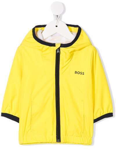 BOSS Kidswear плащ с капюшоном и логотипом