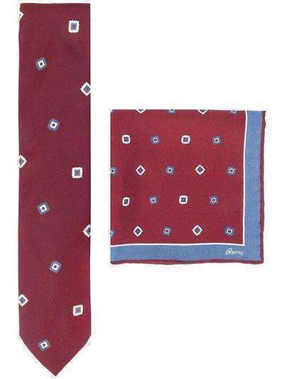 Brioni набор из платка и галстука с узором O8A900P943A
