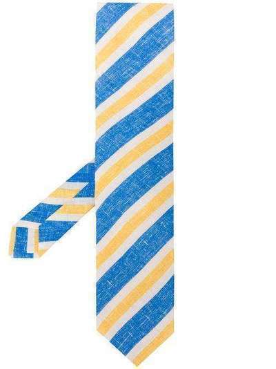 Kiton галстук Azul в полоску B1704A1