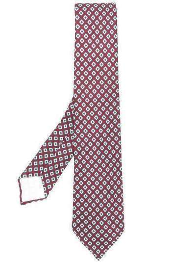 Kiton geometric embroidered tie 3F83