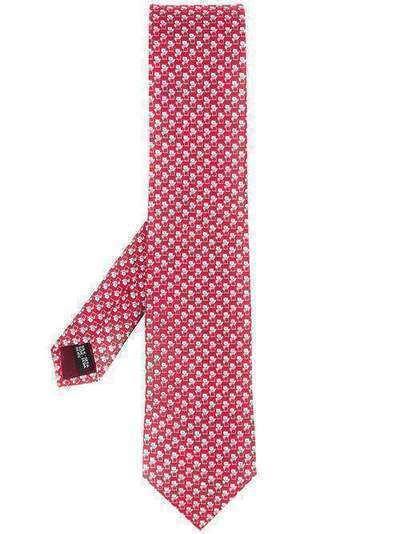 Salvatore Ferragamo твиловый галстук с принтом Lucky Cat 723054