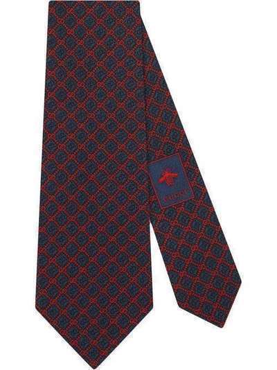 Gucci галстук с узором и логотипом GG 5718004E002