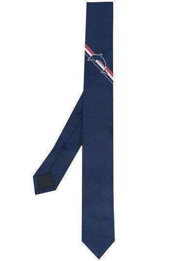 Thom Browne жаккардовый галстук Dolphin Icon в полоску Rwb MNL001A06458