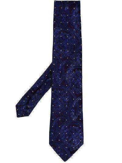 Etro жаккардовый галстук с цветочным узором 120263077