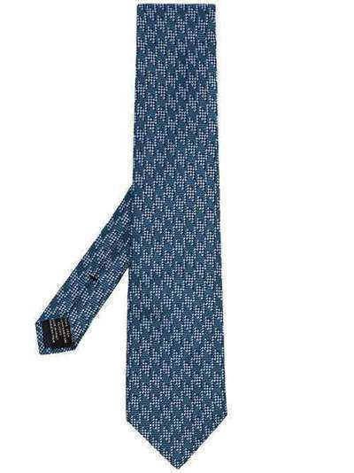 Tom Ford blue houndstooth silk linen tie 7TF16XTM