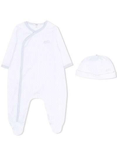 BOSS Kidswear боди с длинными рукавами и монограммой