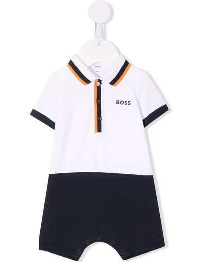 BOSS Kidswear ромпер с короткими рукавами и логотипом