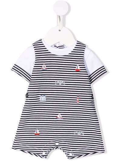 Emporio Armani Kids ромпер в полоску