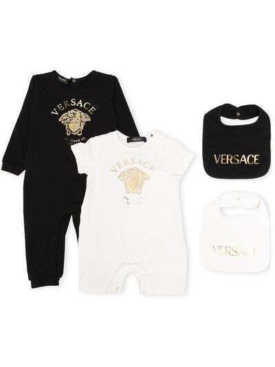 Versace Kids комплект из комбинезона, ромпера и нагрудников