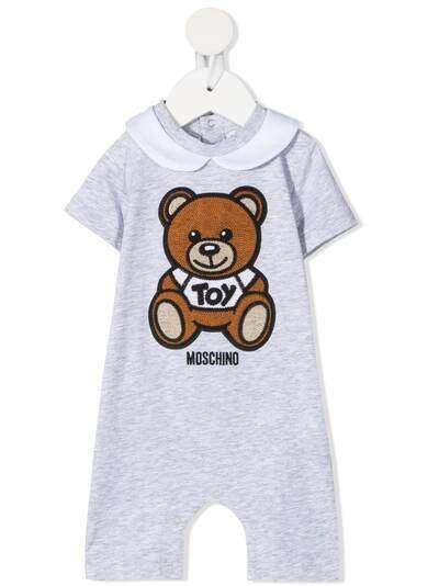 Moschino Kids ромпер с короткими рукавами и вышивкой Teddy Bear