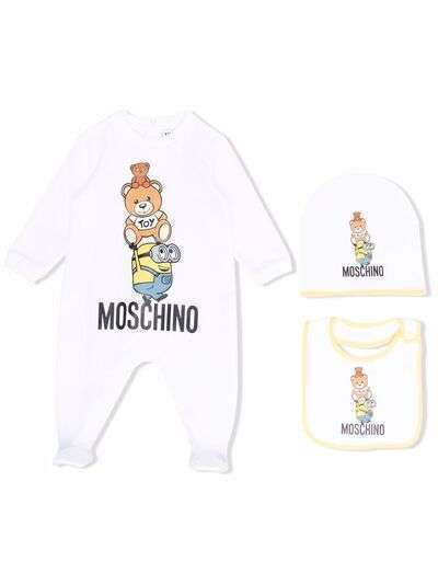 Moschino Kids комплект для новорожденного с принтом Minions