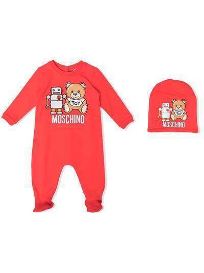 Moschino Kids комплект из пижамы и шапки Teddy Bear