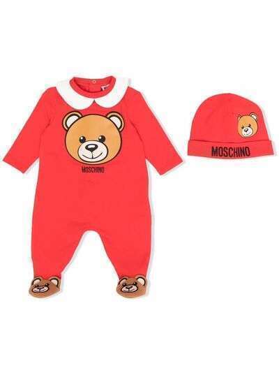 Moschino Kids комплект из пижамы и шапки Teddy Bear