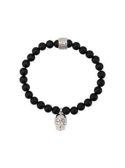 Northskull браслет Atticus с подвеской в форме черепа 60CH8713MATTEBLACKONYXSILVERATTICUSCHARMBRACELET