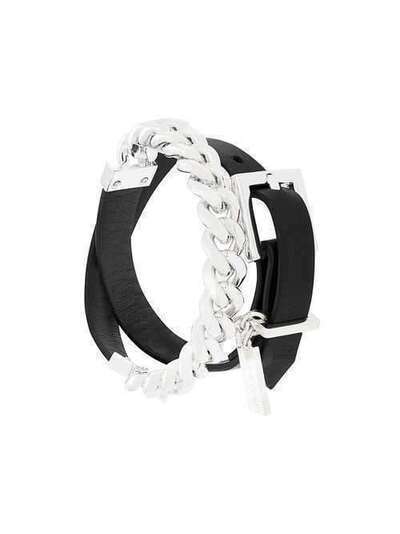 Coup De Coeur браслет с цепочной вставкой LEATHERCHAINWRAPBRACELETSILVER