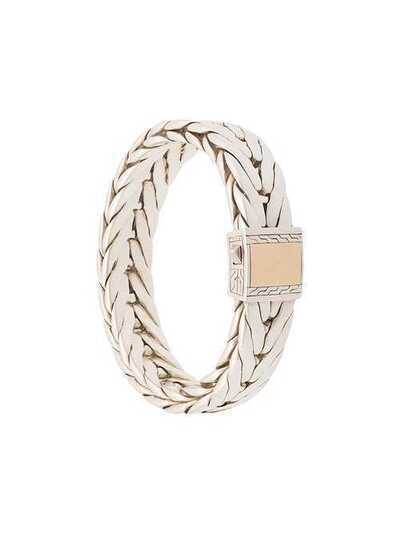 John Hardy Silver Modern Chain Extra-Large Bracelet with 18K Yellow Gold Clasp BMZ999536