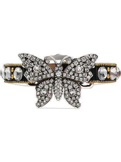 Gucci браслет с бабочкой с кристаллами и заклепками 504349I5671