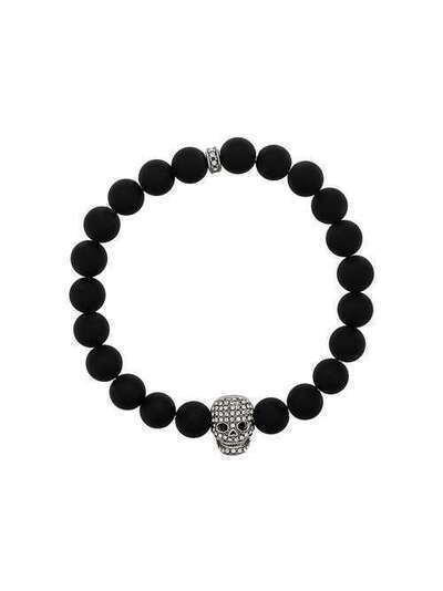 Northskull браслет с черепом с кристаллами 5541804MATTBLACKONYXCRYSTALSKULLBRACELET