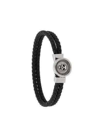 Northskull декорированный браслет STLRS2273BLKMICROATTICUSSKULLPENNYHOOKLEATHERBRACELETINBLACKANDSILVER,