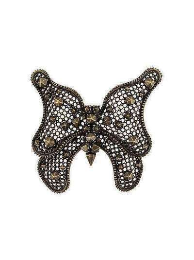 Saint Laurent брошь в форме бабочки с заклепками 594263Y1614