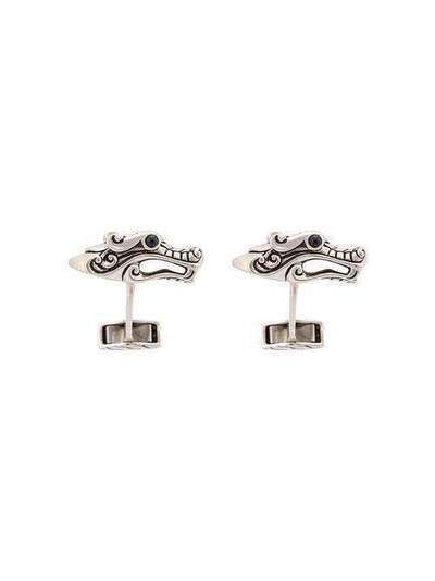 John Hardy Silver and Sapphire Legends Naga Cufflinks MBS6511520CBSP