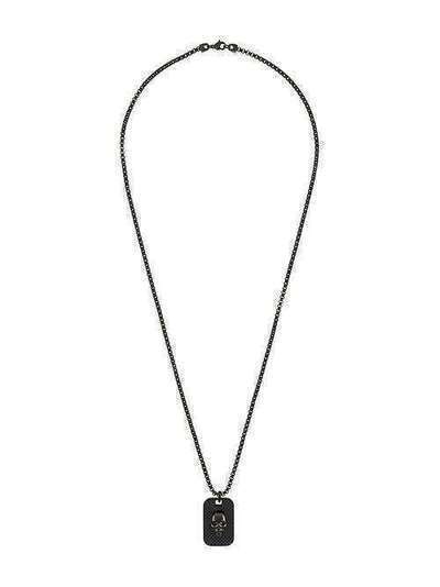 Northskull колье с подвеской Skull ID STNKGM2282CBSTATEMENTSKULLIDTAGNECKLACEGUNMETAL