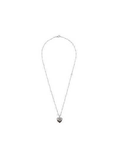 Kasun London колье Onyx с кулоном в форме сердца SILVERHEARTPENDANT