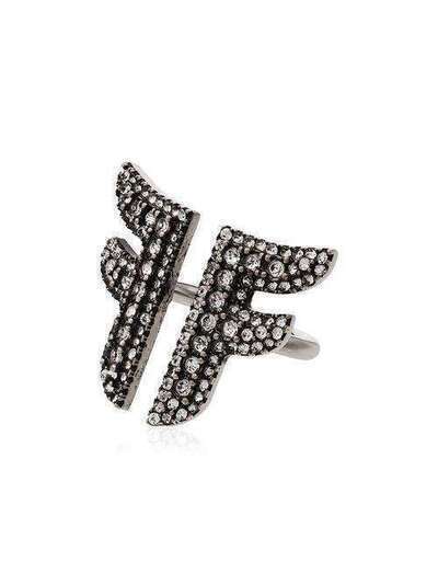 Fendi кольцо Flying F с кристаллами 8AG8506GX