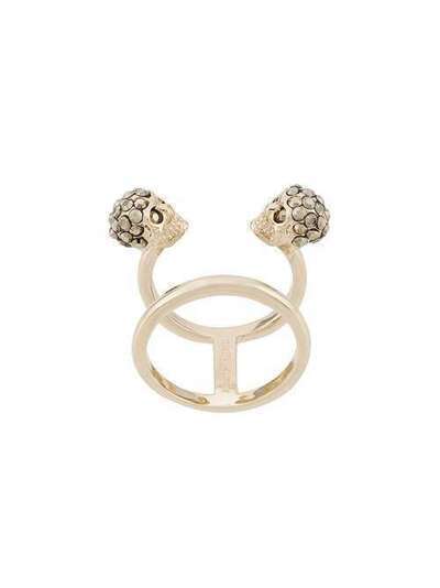 Alexander McQueen кольцо с двумя черепами 553656J160K