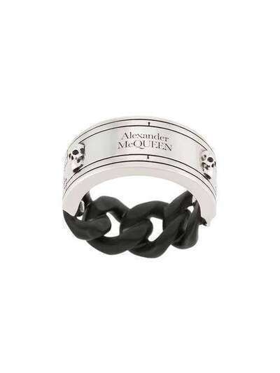 Alexander McQueen кольцо с цепочным декором 599980J160K