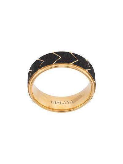 Nialaya Jewelry кольцо с геометричным узором MRING081