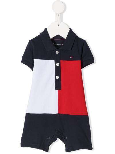 Tommy Hilfiger Junior комбинезон в стиле колор-блок с вышитым логотипом