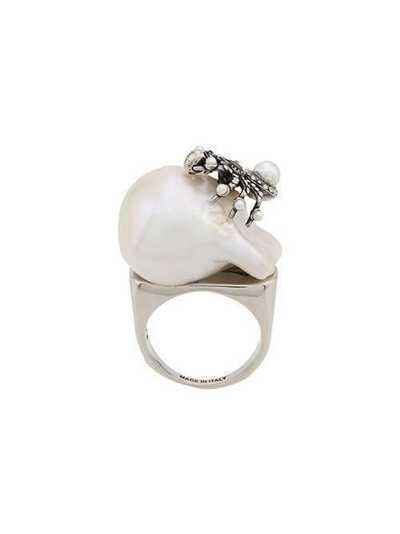 Alexander McQueen кольцо с искусственным жемчугом 582704J160Y