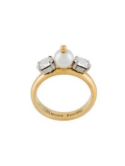 Simone Rocha позолоченное кольцо с кристаллами и искусственным жемчугом RING20906