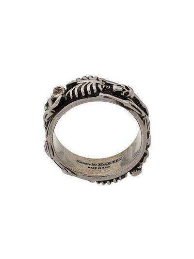 Alexander McQueen кольцо с декором в виде скелета 575539J160Y