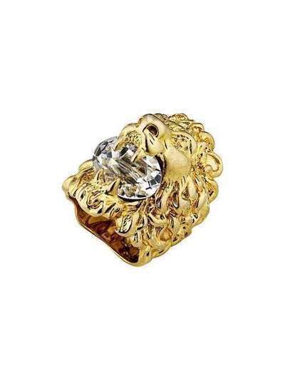 Gucci кольцо в виде головы льва с кристаллами 402763J1D50