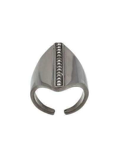 Federica Tosi кольцо вытянутой формы с отделкой стразами FT0097
