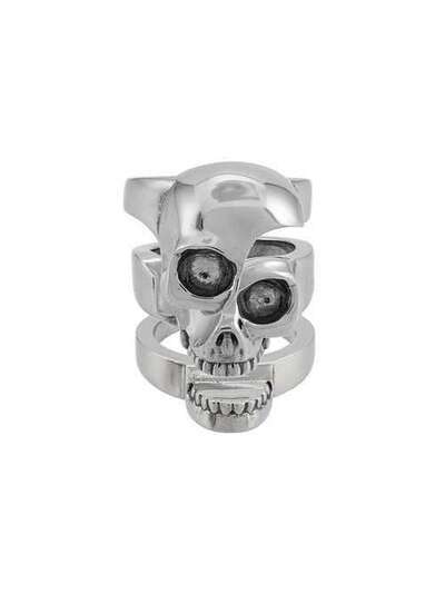 Alexander McQueen кольцо с декором в виде черепа 554499J160Y