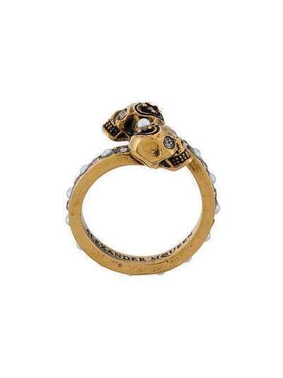 Alexander McQueen кольцо с двумя черепами 482269J160T
