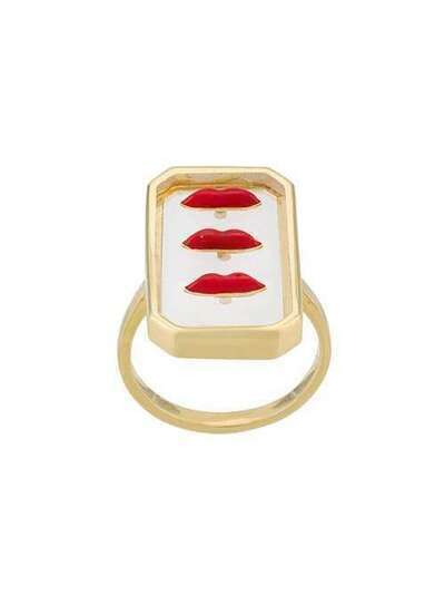 Eshvi кольцо с декором в форме губ с эмалью MK12R