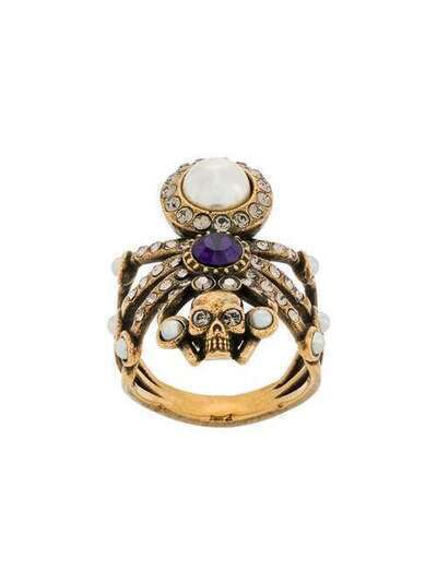 Alexander McQueen кольцо с декором в виде паука 500683J160T