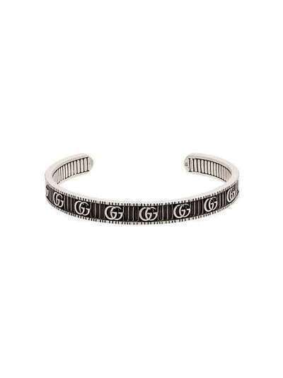 Gucci metallic Marmont silver open cuff bracelet 551903J8400