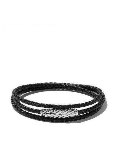 David Yurman Chevron triple-wrap bracelet B05906MSSBKLEM