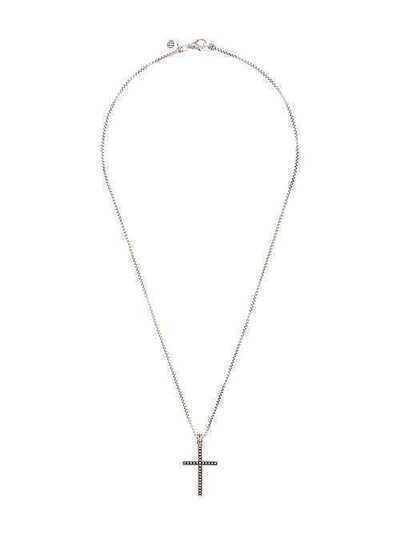 John Hardy Silver Classic Chain Jawan Necklace with Cross Pendant NB999653